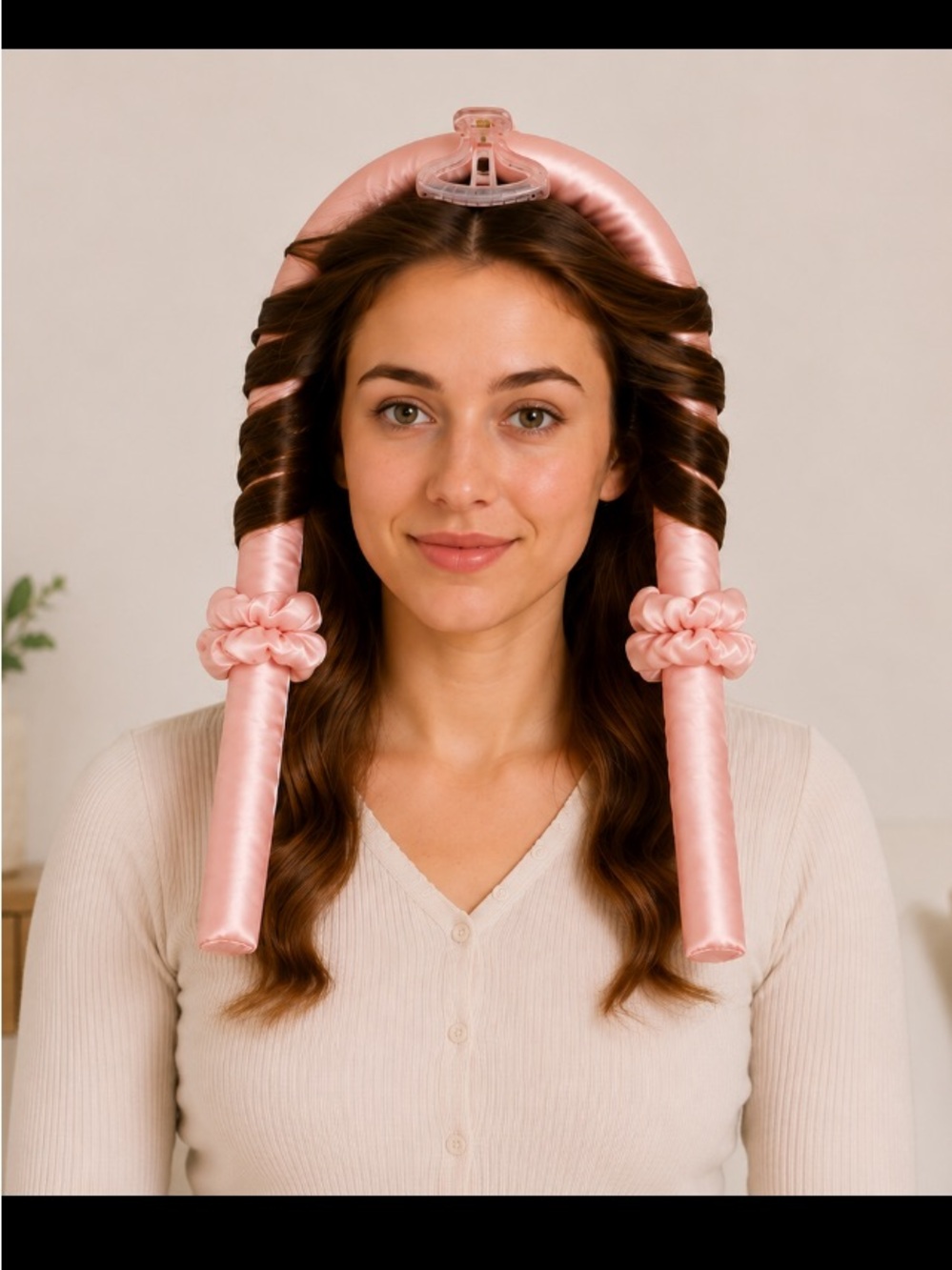 Pink Satin Heatless Curler